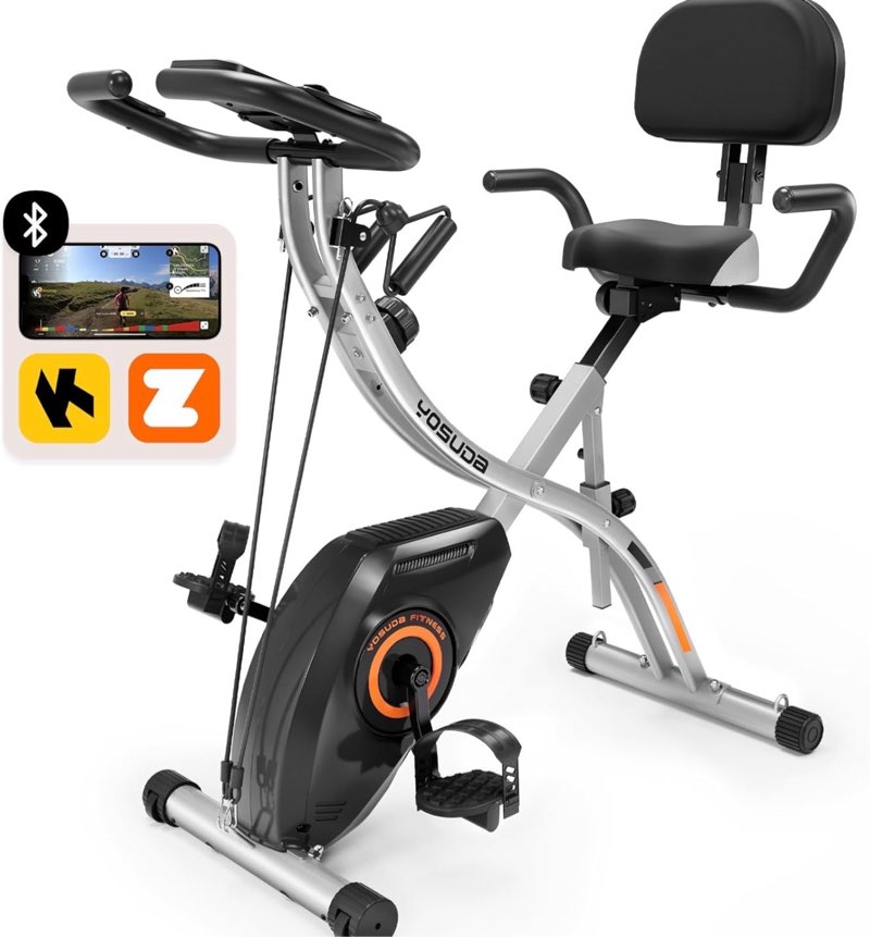 YOSUDA Folding Exercise Bike - Foldable Stationary Bike for Home Gym Workout