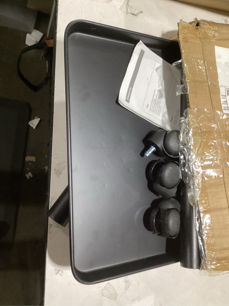 Condition photo showing Good Condition for Salon Tray on Wheels - Premium Aluminum Tattoo Tray Rolling Trolley - Adjustable Salon Service Rolling Tray Hairdresser Cart with Clinic Spa Rolling Tray Wheels (Black)