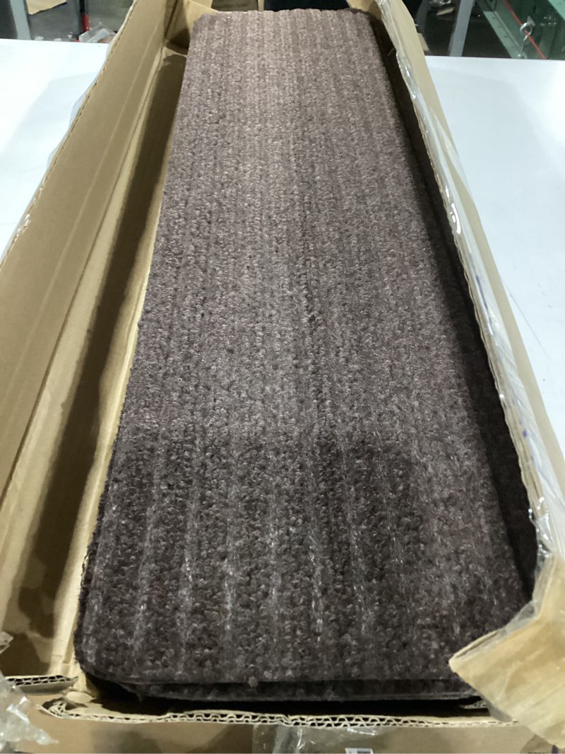 Condition photo showing Good Condition for stair treads collection set of 13 indoor skid slip resistant carpet stair tread treads (8 inch x 30 inch) (brown, set of 13) 13 pcs - 8"x30" brown