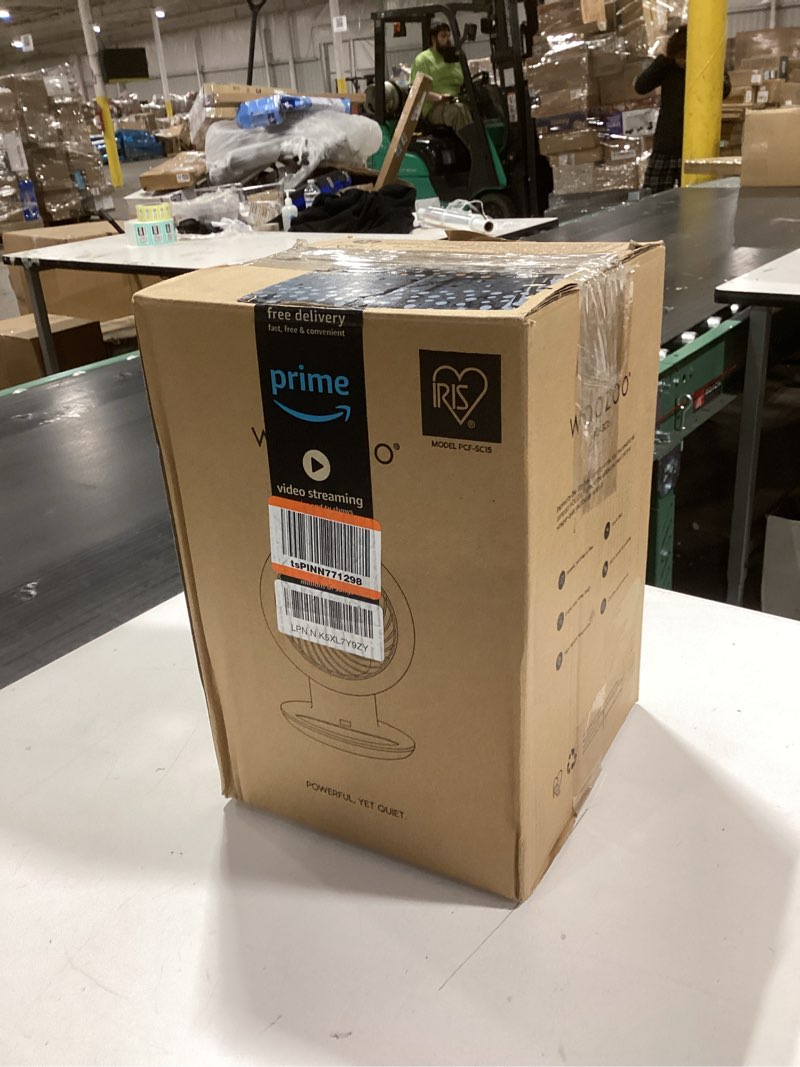 Condition photo showing Good Condition for IRIS USA WOOZOO Air Circulator Fan with Remote, Oscillating, 5 Speeds, 82ft Max Air Distance, 90° Adjustable Tilt, 30db Quiet Motor, Small Fan for Bedroom, Office, Dorm, White 5-Speed White