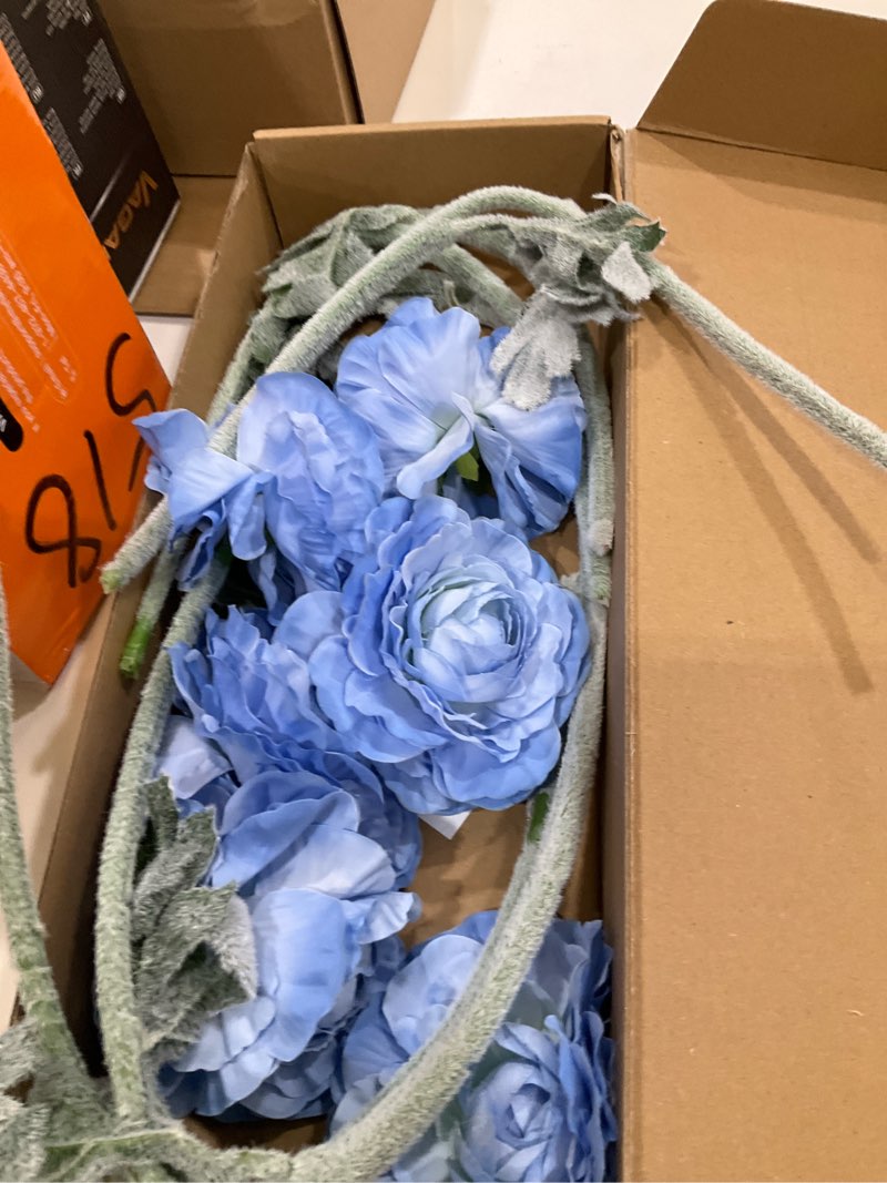 Condition photo showing New/Like New for 6Pcs Blue Ranunculus Artificial Flowers 19.7’’ Silk Ranunculus Flowers Realistic Faux Peonies for Wedding Bouquet Home Party Garden Outdoor Decoration(Blue)