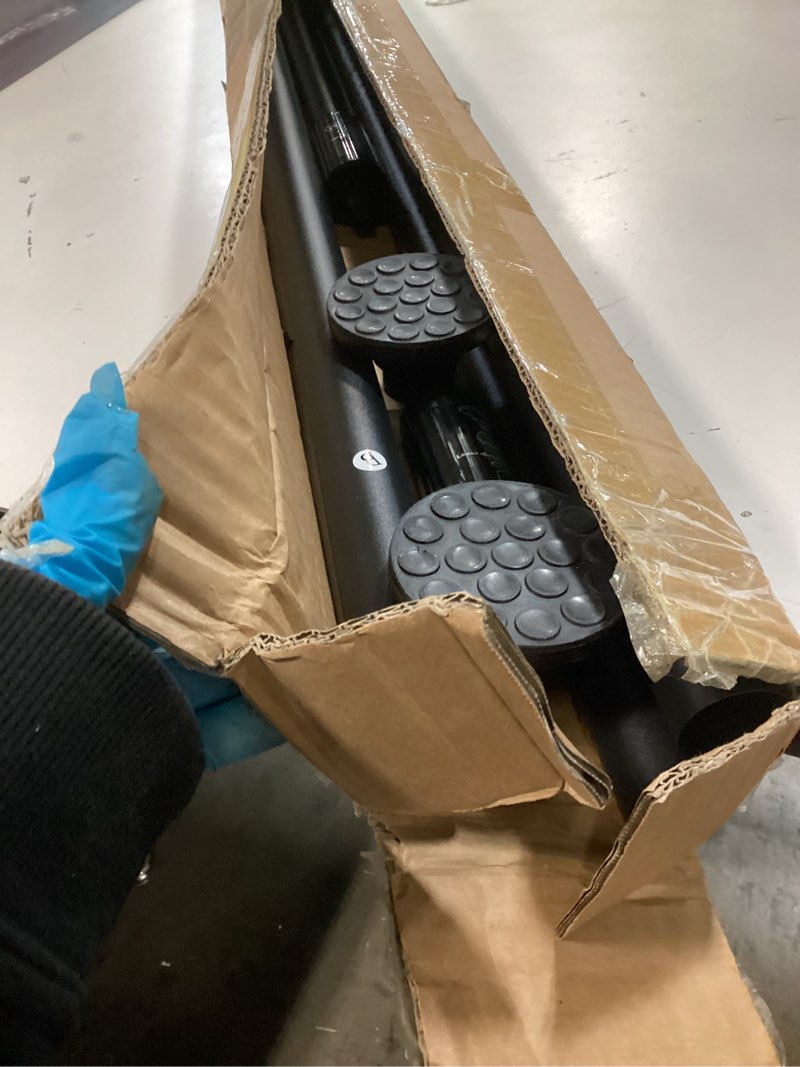 Condition photo showing Good Condition for Extra Long Tension Curtain Rod 51-168 In (4-14Ft), Heavy Duty Outdoor Curtain Rod No Drilling for Patio, Shower Curtain Rods for Bathroom, Adjustable Spring Curtain Pole Room Divider, Black 51-168 Inches Black