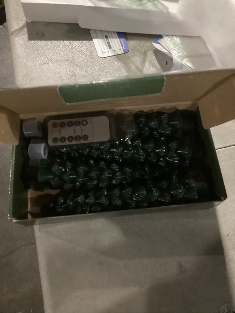 Condition photo showing Good Condition for Christmas Decorations Indoor - 4 PCS Christmas Tree Candles with Remote and Timer - Flameless Christmas Taper Candles - Battery Perated Green LED Candlesticks for Christmas Home Decor