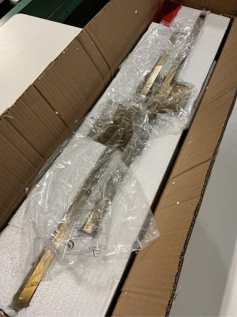 Condition photo showing Good Condition for wall sconces set of two, led dimmable sconces wall lighting, brushed gold modern wall sconce light for bathroom, living room, bedroom, hardwi gold 28inch