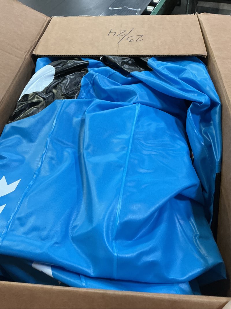 Condition photo showing As Is for QPAU Blow up Inflatable Toddler Travel Bed with Sides, Toddler Air Mattress for Camping, Traveling, Hotel, or Home Use, Hand Pump Included (Blue)