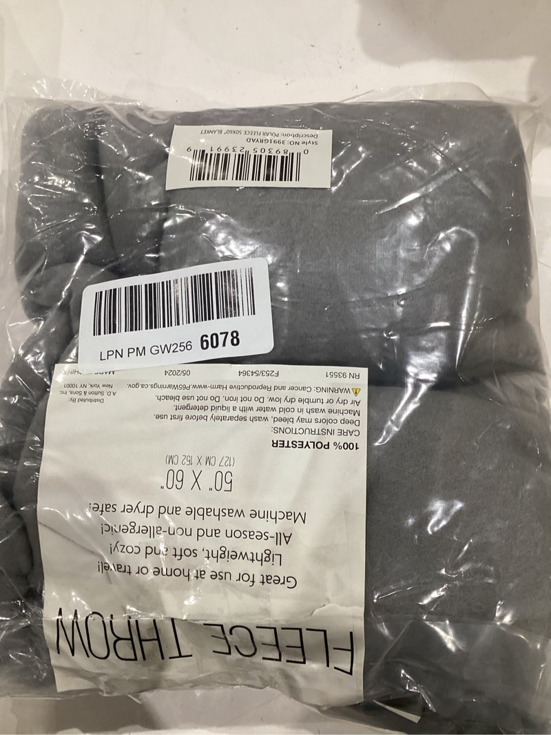 Condition photo showing Good Condition for 50x60 throw blankets, ultra soft hypoallergenic fleece fall throw blanket for livingroom, couch, chair, bed, grey heather heather grey