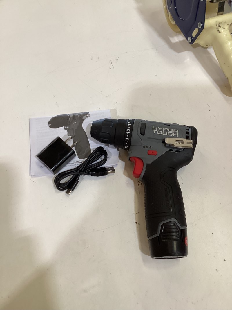 Condition photo showing Good Condition for hyper tough 12v brushless cordless drill driver with 1.5ah battery