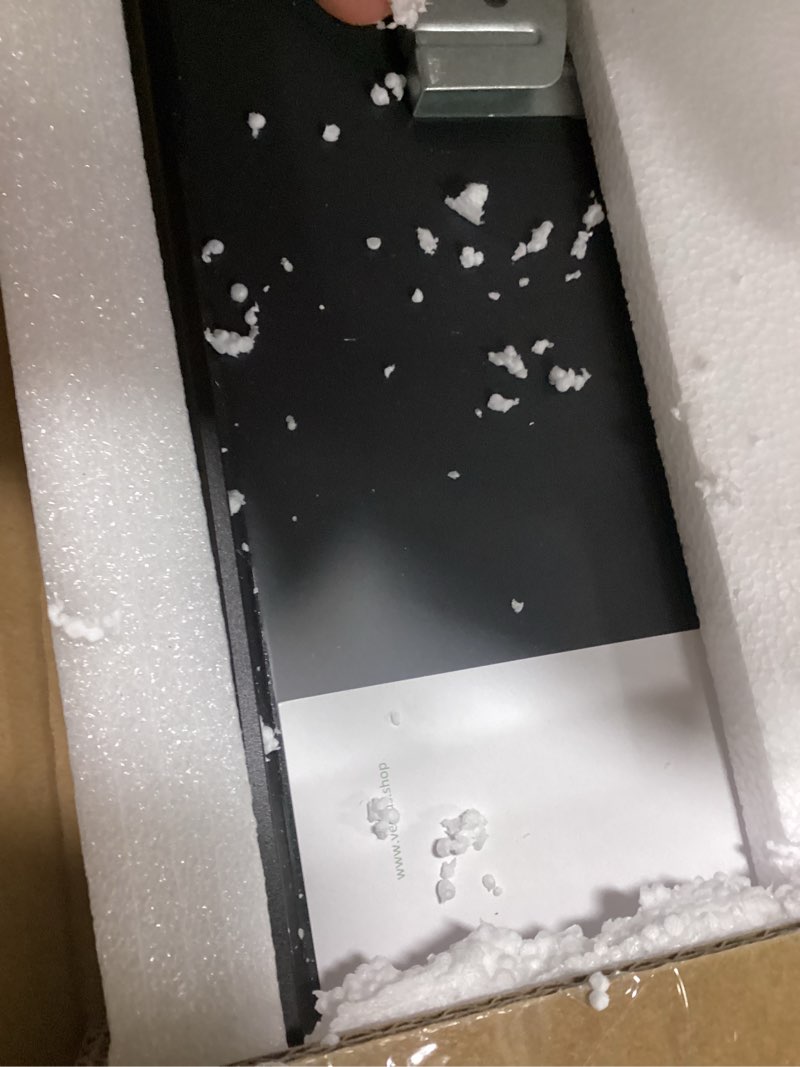 Condition photo showing Good Condition for Black Bathroom Mirror for Over Sink - 22×30 Rectangle Bathroom Vanity Mirror Wall Mounted with Matte Aluminum Frame & Rounded Corners, Shatterproof Tempered-Glass, Horizontal/Vertical 22"L x 30"W Black Frame - Thin