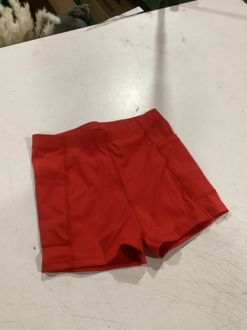 Condition photo showing Good Condition for campsnail biker shorts women with pockets - 3"/5"/8" high waisted workout spandex tummy control gym running yoga shorts 5 in small-medium red