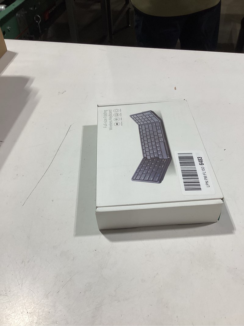 Condition photo showing New/Like New for foldable bluetooth keyboard with numeric keypad, samsers full-size wireless folding keyboard with backlight, portable travel keyboards for ios android windows mac os, support 3 device(bt5.1 x 3), gray bt 5.1 x 3 gray