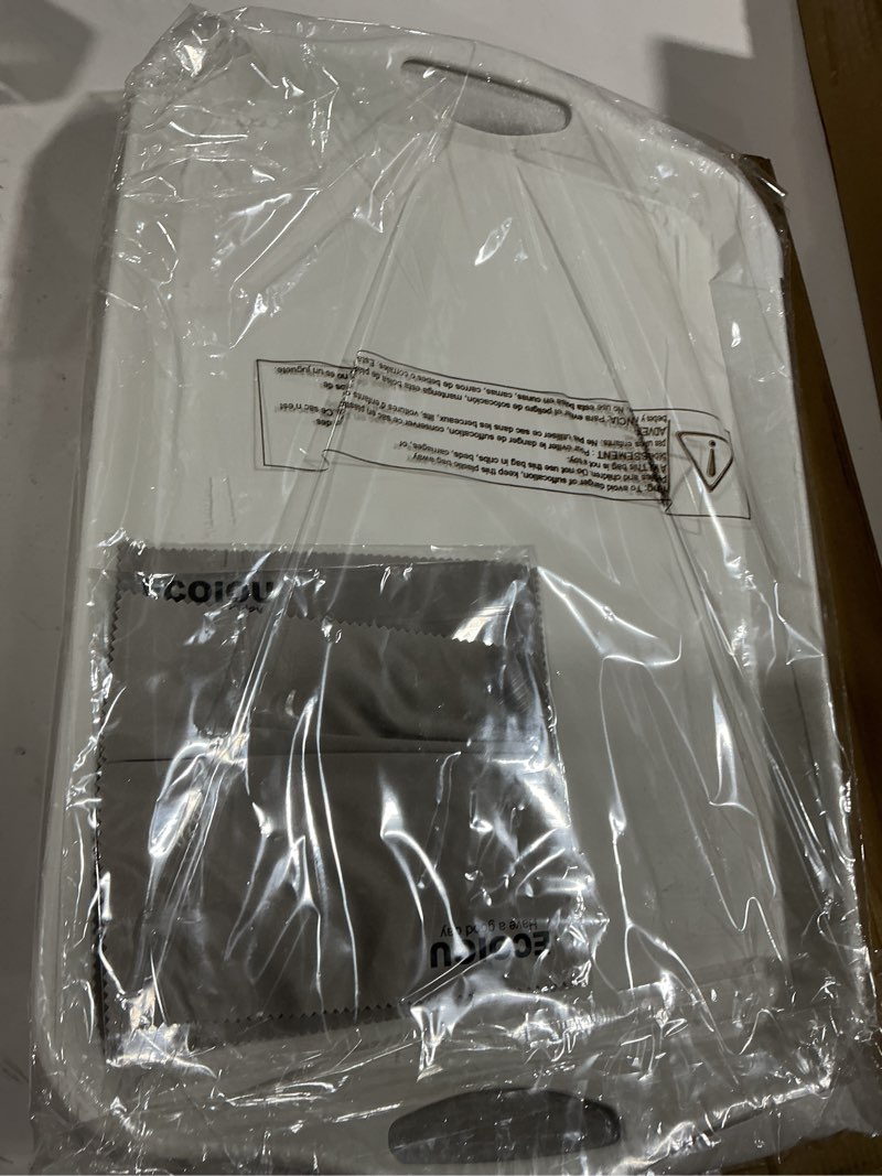 Condition photo showing Good Condition for Extra Large Serving Tray with Handles, 20x13 inch, Set of 2 Melamine Platters for Serving Food, Turkey, Cookie, Rectangular Trays for Eating, Raised Dots Matt Finished, Dishwasher Safe, White