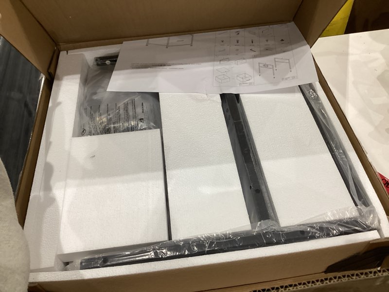 Condition photo showing New/Like New for Unionly180 lb Mini Fridge Table with Drawer Fridge Shelf, Mini Fridge Cabinet with Storage,Heavy Duty Fridge Stand with Charging Station, 4 Adjustable Feet for Home Kitchen (Black)