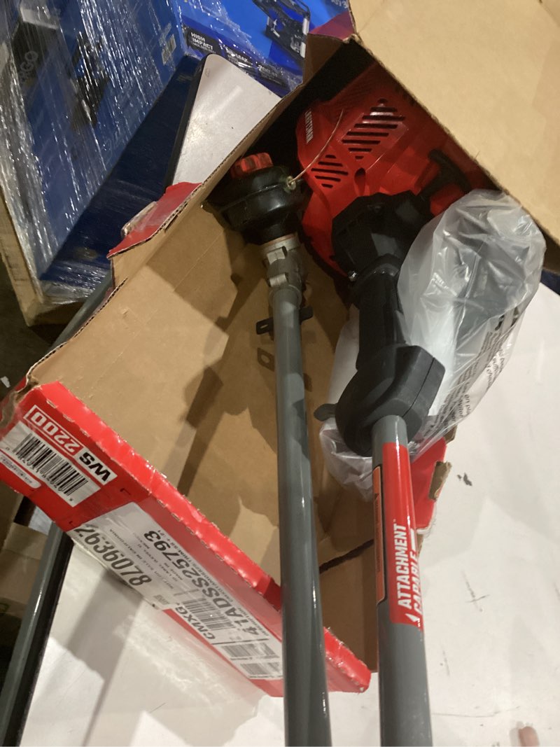 Condition photo showing As Is for craftsman ws2200 25-cc 2-cycle 17-in straight shaft attachment capable gas string trimmer