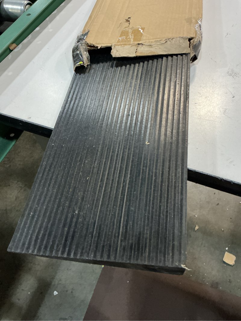 Condition photo showing As Is for threshold ramp wheelchair ramp heavy duty rubber threshold ramp non-slip scooter ramp entrance kerb ramps for car handicap ramps anti-slip (black 36 x 8x 0.8cm)