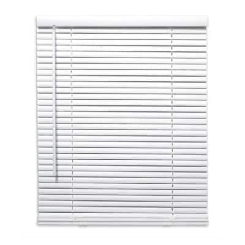project source 1-in slat width 27-in x 64-in cordless white vinyl light filtering mini-blinds item #889863 | model #ap03002700640n1012x