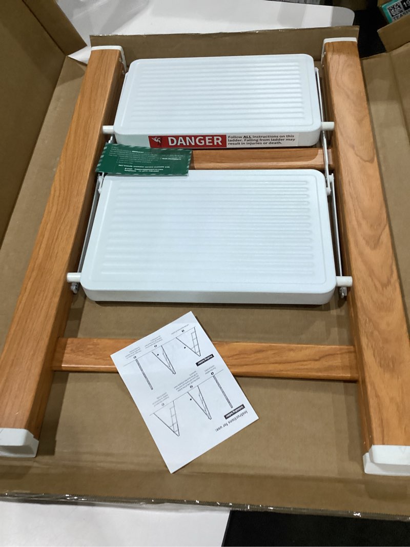 Condition photo showing New/Like New for hbtower step ladder,lightweight aluminum folding step stool with anti-slip wide pedal,330lbs capacity step ladder for household,kitchen,office - whitewoodgrain