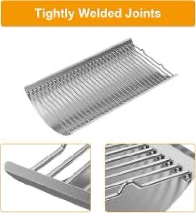 LS'BABQ Stainless Steel 27 Inch Charcoal Ash Pan Replacement for Chargriller Charcoal 1224 1324 2121 2222 2727 2828 2929, Charbroil 17302056 Grills, Charcoal Tray Grates with 2pcs Fire Grate Hangers