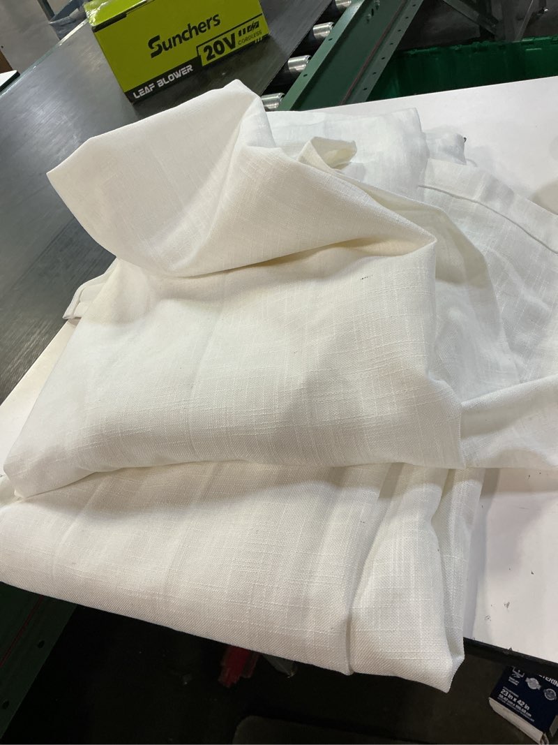 Condition photo showing Good Condition for Cream Linen Curtains 84 Inches Long Pinch Pleated for Living Room Bedroom Pinch Pleat Drapes Rings H