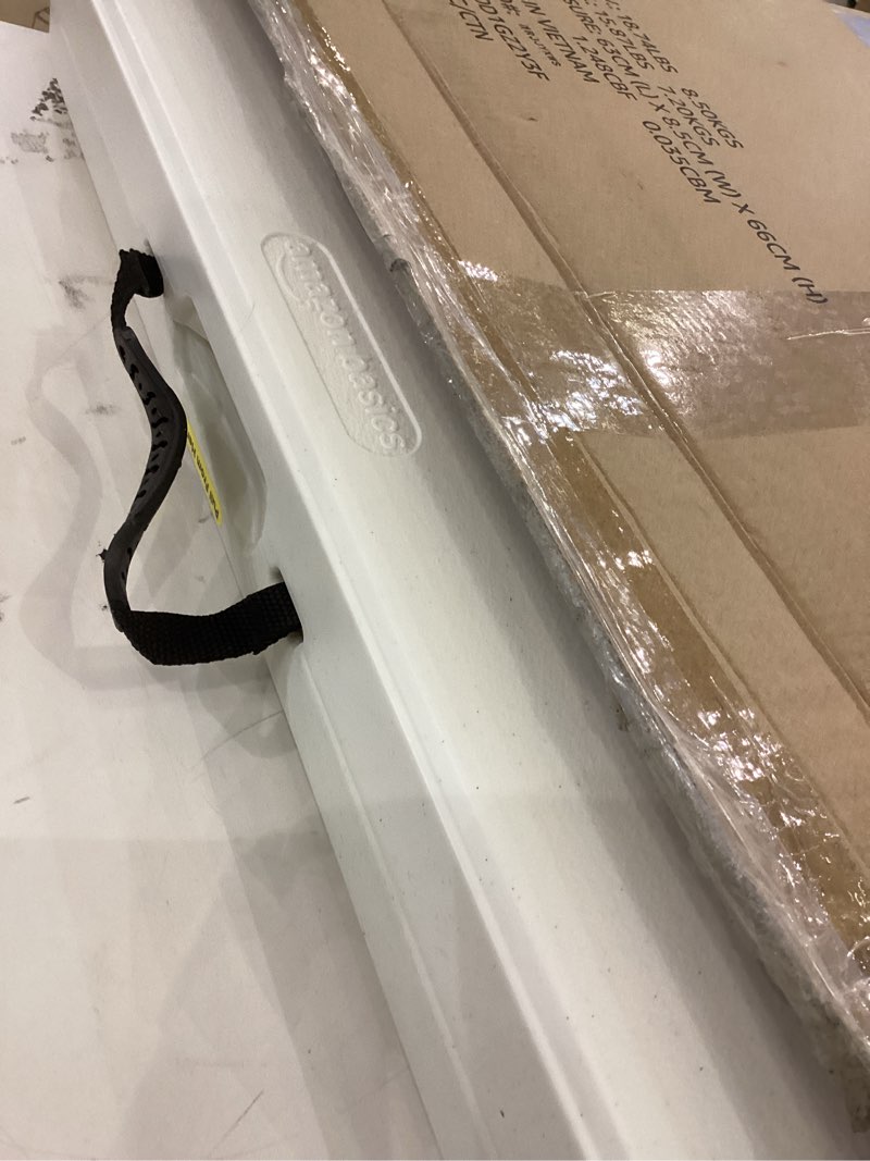 Condition photo showing Good Condition for Amazon Basics 4 Foot Rectangular Folding Dining Table, 4 Adjustable Height Settings with Carrying Handle, Indoor & Outdoor, White, 47.8 x 23.9 x 33.9 in 47.8 x 23.9 x 33.9 in White