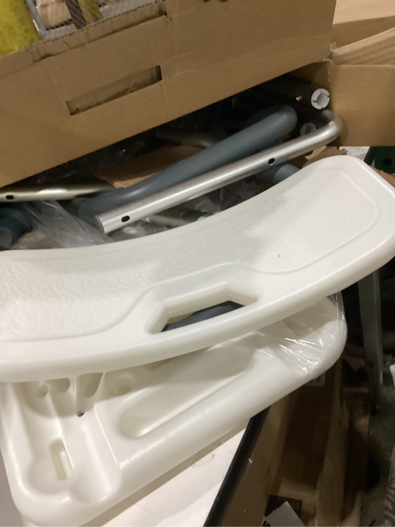 Condition photo showing As Is for Medline Shower Chair for Elderly, Seniors, Adults & Disabled - Heavy Duty Shower Seat with Padded Arms and Back for Inside Shower, Adjustable Height Bath Stool for Bathtub, 350 lb, Slip Resistant White
