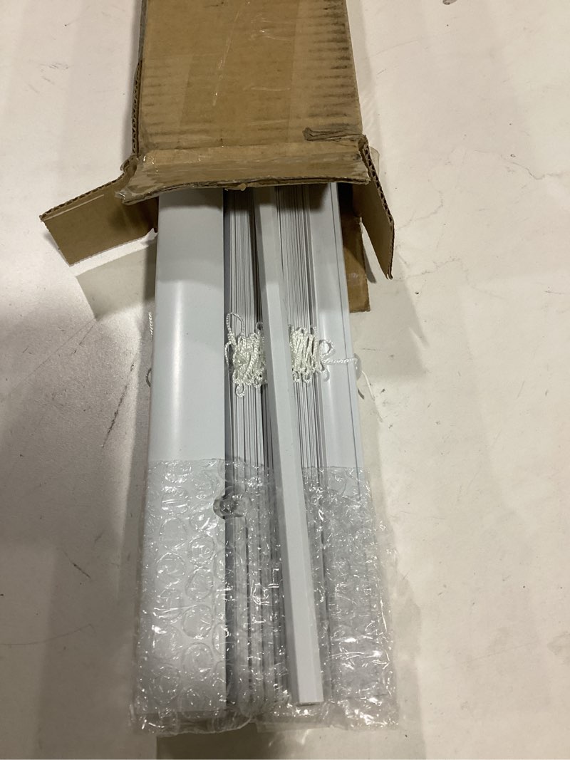 LazBlinds Cordless White 1" Room Darkening Vinyl Mini Blinds, 30" W X 64" H Horizontal Window Blinds