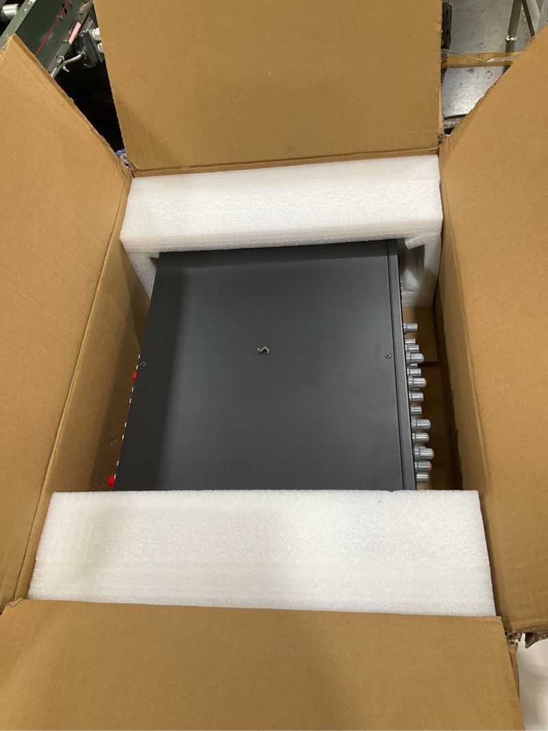 Condition photo showing As Is for pyle 8-channel wireless bluetooth power amplifier - 4000w rack mount multi zone sound mixer audio home stereo receiver box system w/ rca, usb, aux - for speaker, pa, theater, studio/stage - pt8050ch