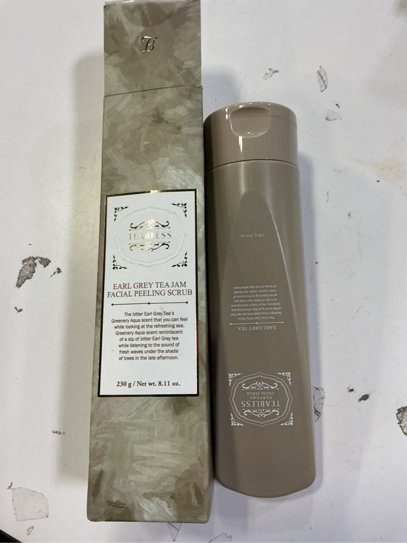 Condition photo showing New/Like New for Earl Grey Tea Perfumed Facial Scrub, Transforming scrub, Gentle Daily Scrub & Cleanser for Exfoliation, blackheads & pore care, Greenery aqua Scent, Vegan
