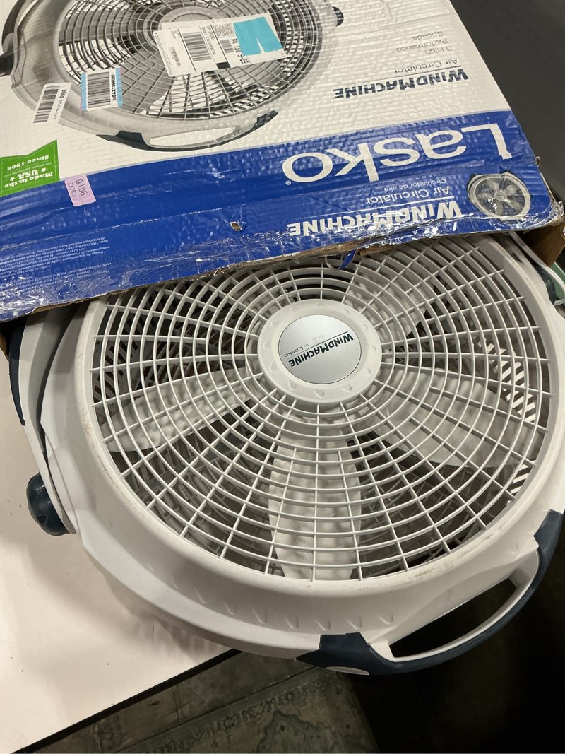 Condition photo showing Good Condition for lasko wind machine fan, air circulator fan with 3 speeds, 20" model 3300, gray