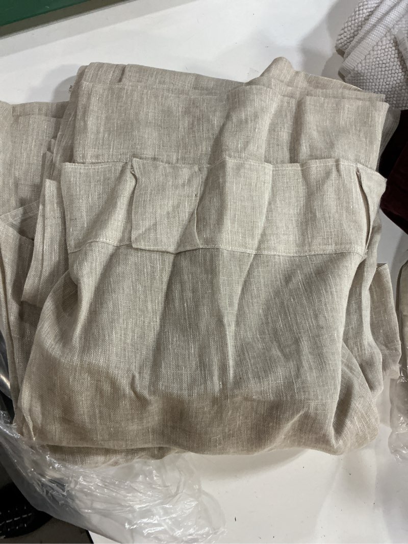 Condition photo showing Good Condition for quince european linen curtain - single panel 48”x96” flax 