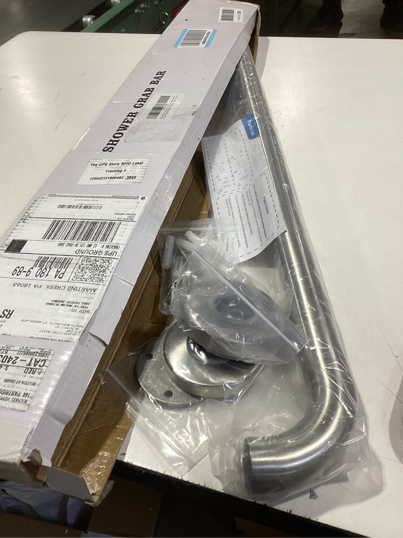 Condition photo showing Good Condition for AmazerBath Long Grab Bars for Bathtubs and Showers Anti Slip, 32" L x 1.25" D, Handicap Grab Bars Stainless Steel, Shower Grab Bars for Seniors, Bathtub Handle Bars for Bathroom Holds 500LBS 32"L x 1.25"D Brushed Nickel