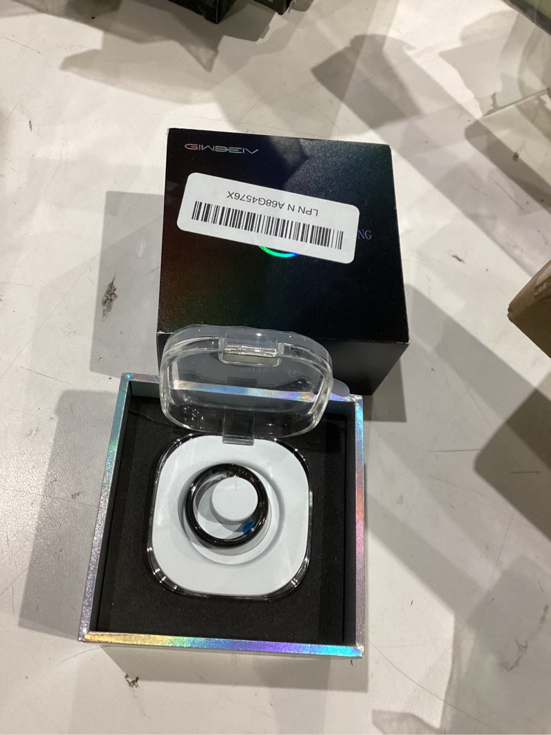 Condition photo showing Good Condition for giwbeiv smart ring for women men, health fitness tracker ring with heart rate/sleep tracker/blood oxygen/hrv/stress/calorie/steps, ip68 waterproof for ios & android, no app fees(black,10#) black 10#