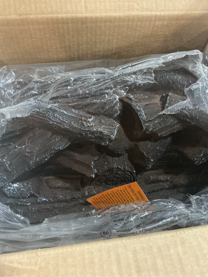 Condition photo showing item condition for Electric Fireplace Logs Inserts Heater with Infrared Remote Controller 5 Flame Brightness 24 H Timer Overheating Protection for Home and Office Decor Black