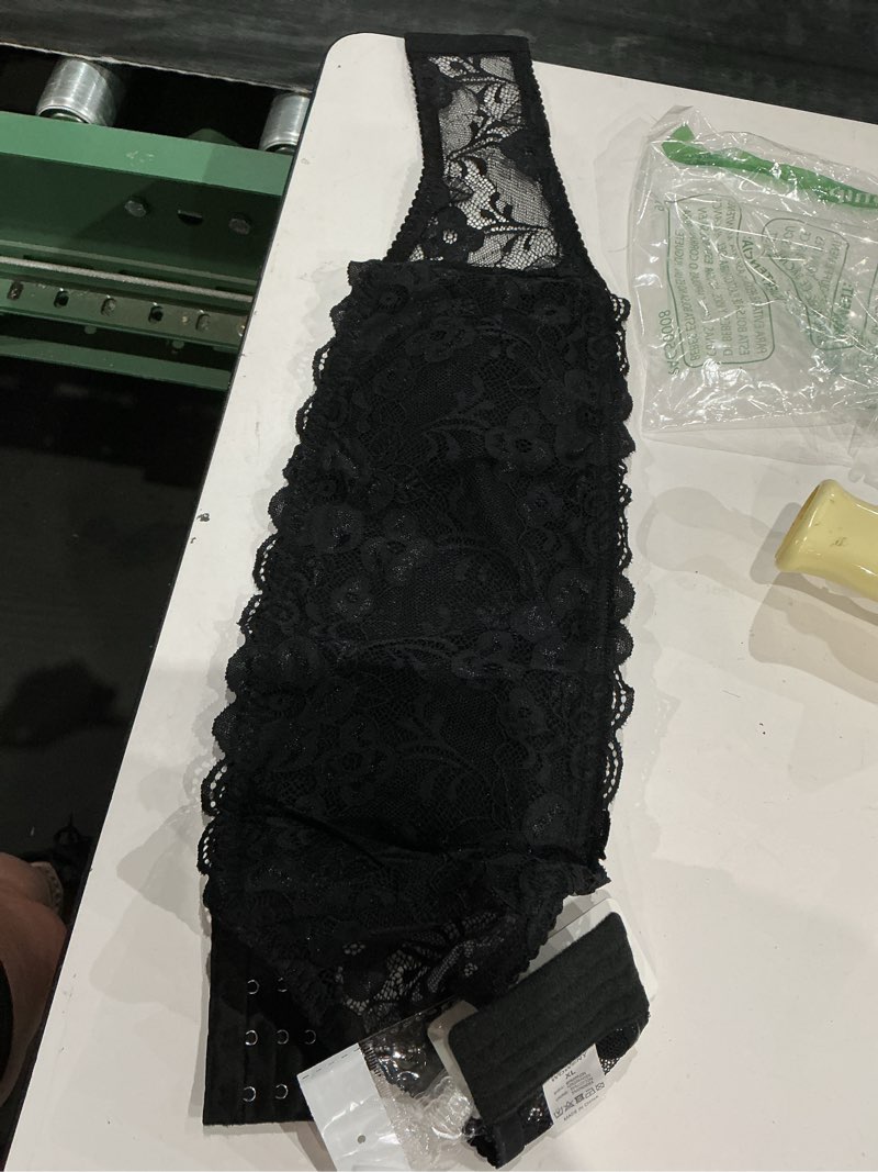 Condition photo showing Good Condition for woweny womens wirefree lace bandeau bra strapless tube top seamless wireless bras padded bralette x-large #1black-037