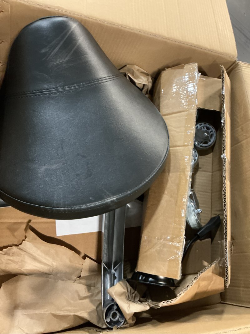 Condition photo showing Good Condition for TASALON Saddle Stool - Ergonomic Saddle Chair - Comfortable Saddle Stool with Wheels - Swivel Salon Cutting Stool for Kitchen, Salon, Spa, Tattoo, Pedicure, Massage -Esthetician Chair – Black