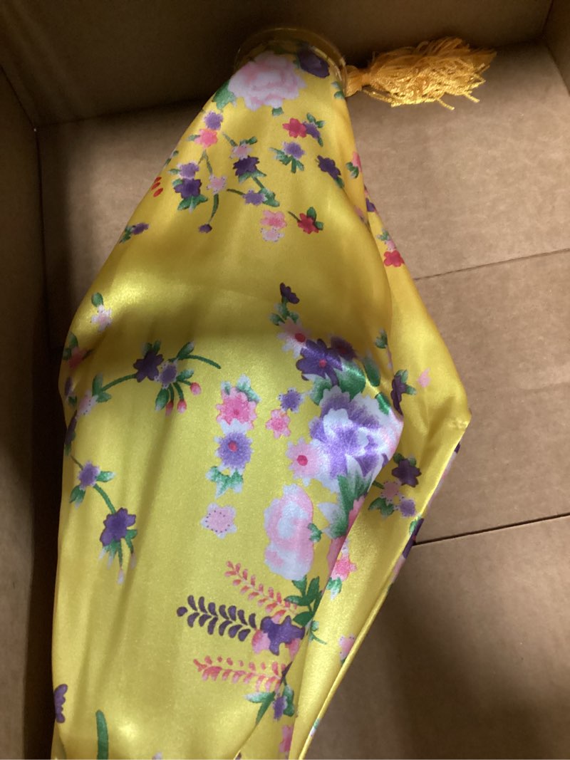 Condition photo showing As Is for oval silk vietnamese japanese hanging oval hoian lamp asian vietnam flower oriental festive lamp wedding decor