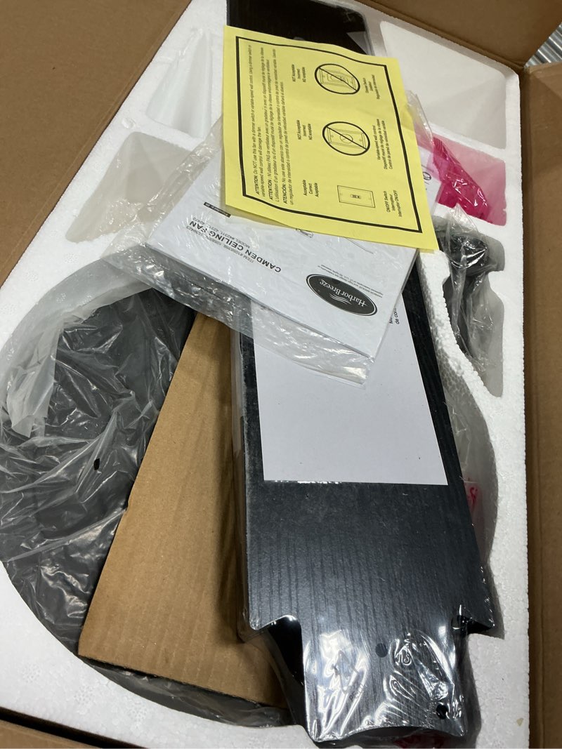 Condition photo showing Good Condition for Harbor Breeze Camden 52-in Matte Black Indoor Ceiling Fan with Light Remote (5-Blade)