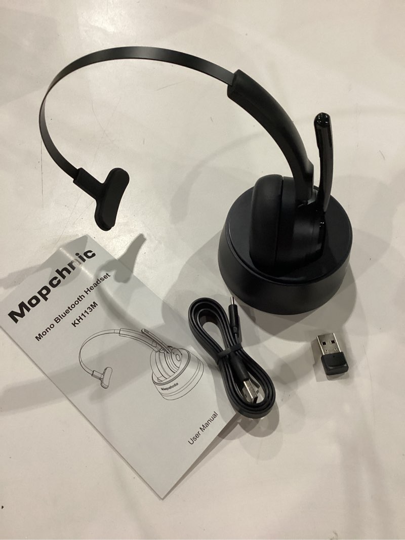 Condition photo showing Good Condition for Bluetooth Headset, Wireless Headphone with AI Noise-Canceling Microphone On Ear Wireless Headset with USB Dongle for Computer Office Black