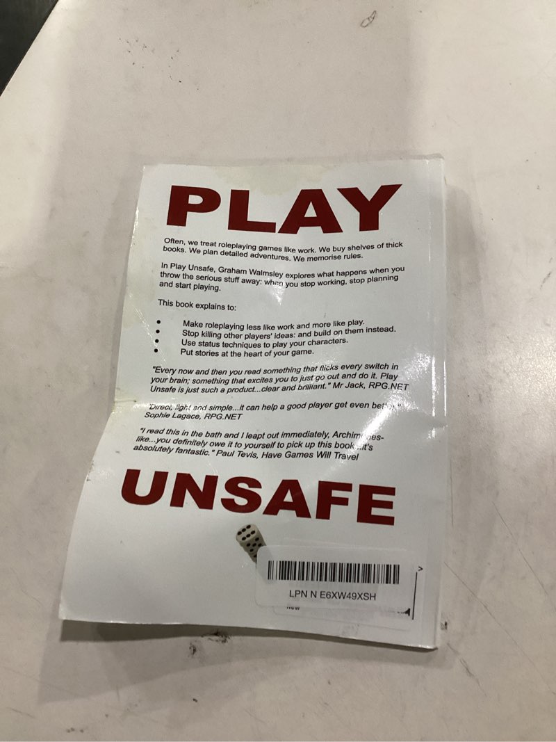 Condition photo showing Good Condition for play unsafe: how to work less, play harder and add stories to your game by graham walmsley
