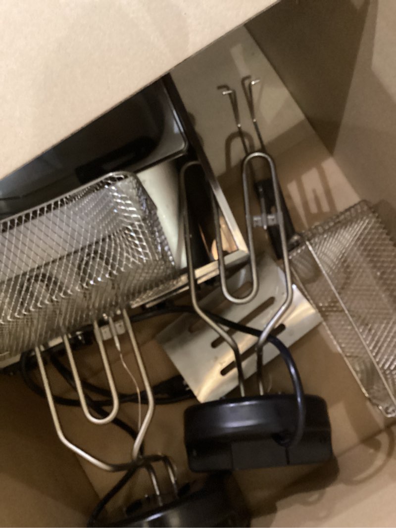 Condition photo showing As Is for 6 Litre Malphi Deep Fat Fryer Adjustable Temperature, Chip Pans - Basket & Lid - Fast 2000w High Power, Electric Oil Pot - Overheat Protection & Timer (3L+3L-Double Deep Fat Fryer Electric)