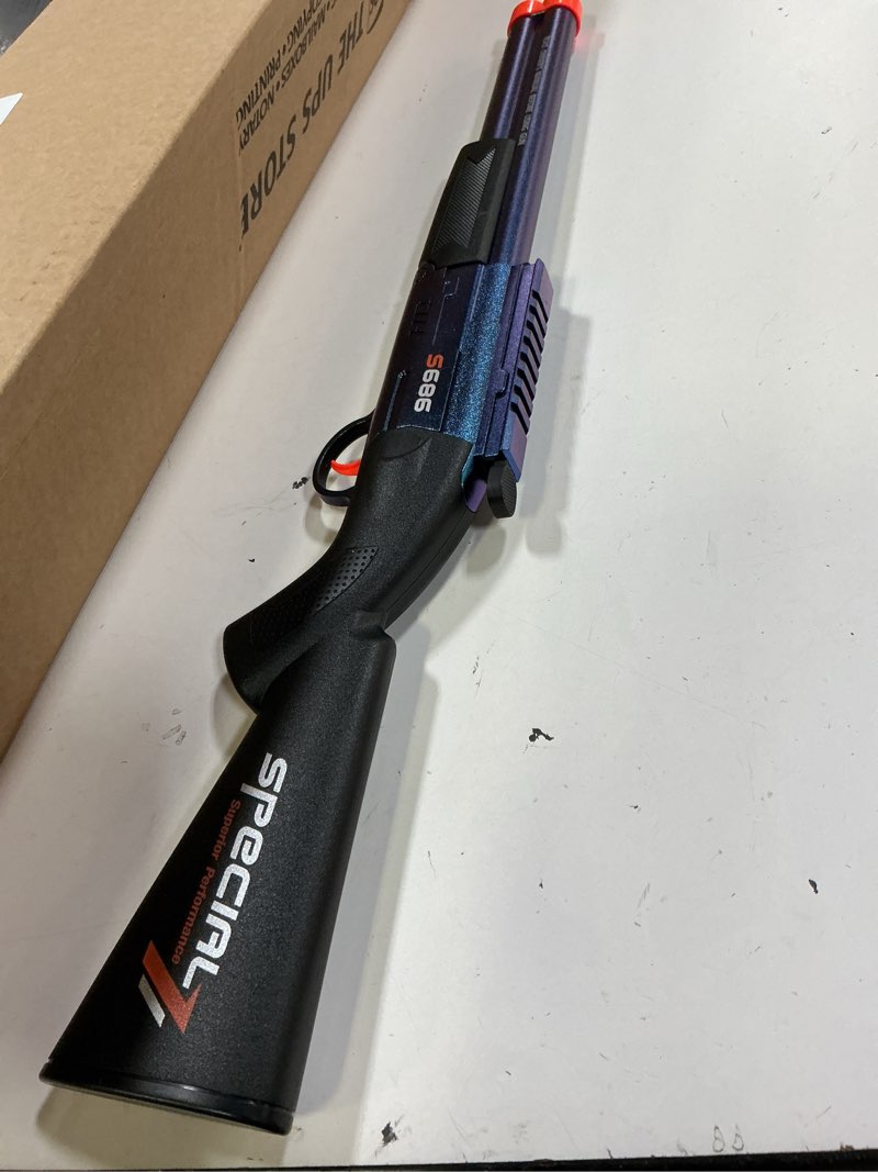 Condition photo showing As Is for toy gun double barrel shotgun toy,with 20 soft bullet darts, toy foam blaster foam dart blaster with scope for kids, youth, teen, boys-holiday for 8-12 year (blue)