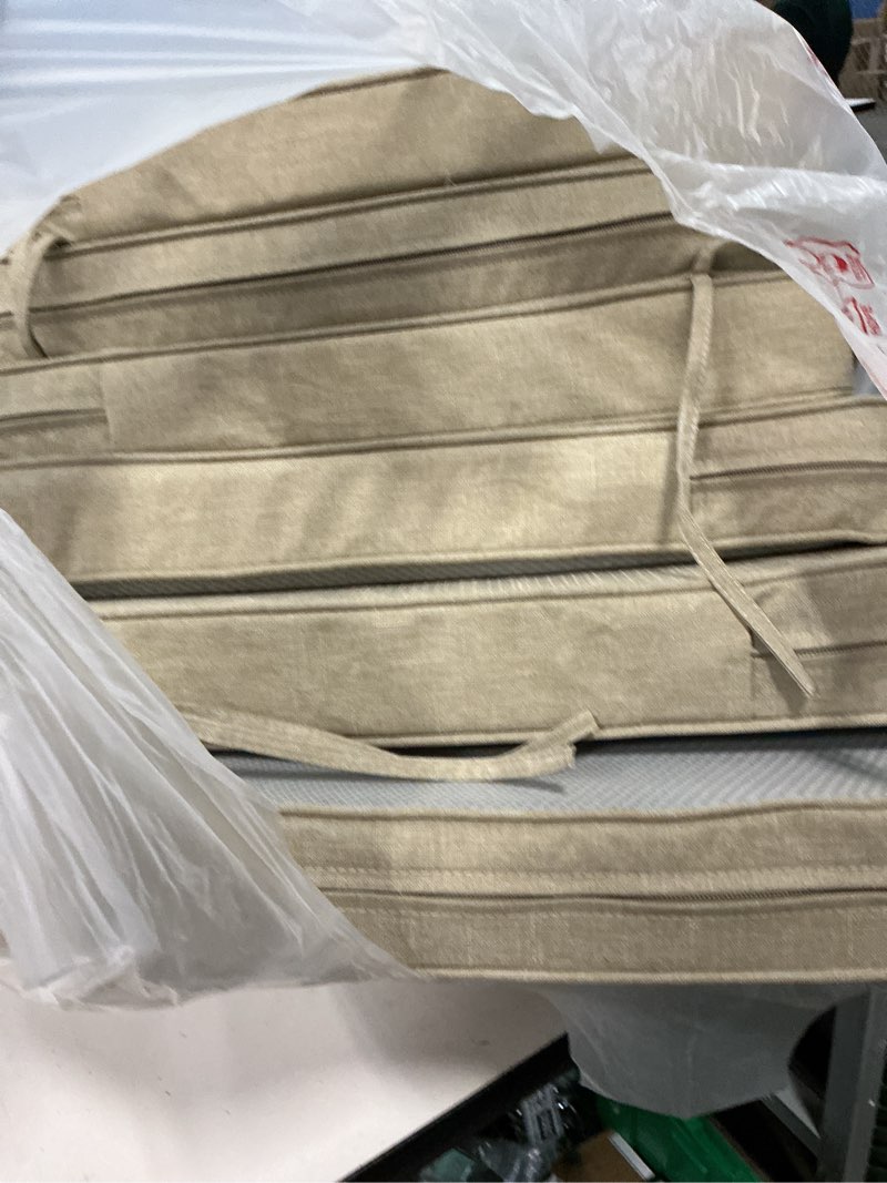 Condition photo showing Good Condition for outdoor chair cushions, water-resistant & fade-resistant, patio furniture square seat replacement chair pads with ties, removable cover, non-slip bottom, set of 6, 19 x 19 inch, natural natural 19" x 19" 6 pack