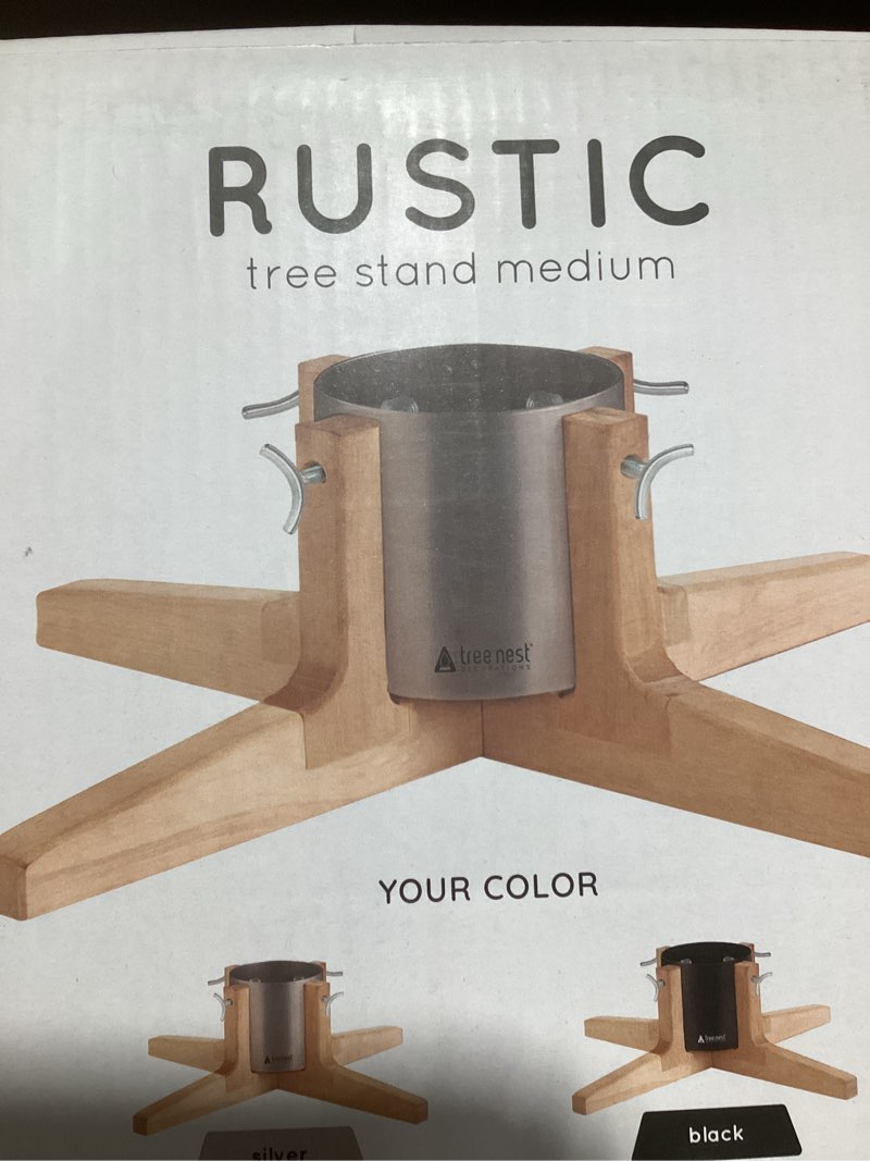 Condition photo showing New/Like New for Tree Nest Christmas Tree Stand Base for 7ft Real Tree Sliver Christmas Tree Holder Stable for Xmas Tree Decoration Rustic (White,Medium) Medium White