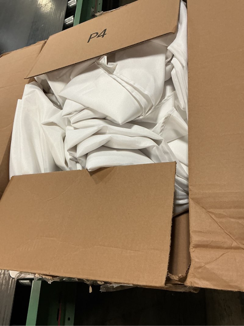 Condition photo showing Good Condition for BRILLMAX 6 Pack White Round Tablecloths 120 Inch for 60” Tables - 150 GSM Polyester Fabric, Floor Length Drop, Water, Stain & Wrinkle Resistant Cloth Cover for Wedding Reception Banquet Dining White 120 In, 6 Pack