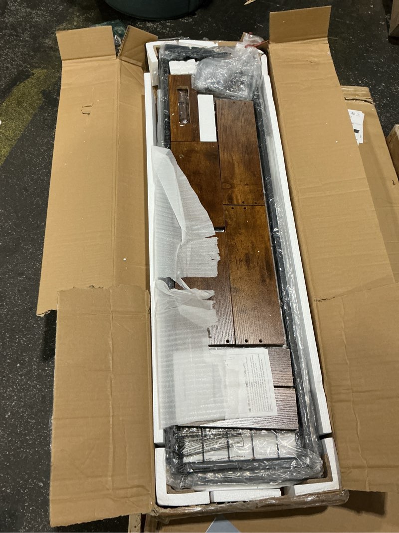 Condition photo showing Good Condition for 47" narrow console/entryway table with storage & 3 drawers & outlets, for sofa & living room, hallway/foyer/couch/tv/ aquarium stand table for entryway with usb ports, led light strip,perfect for home 47" vintage+black leg