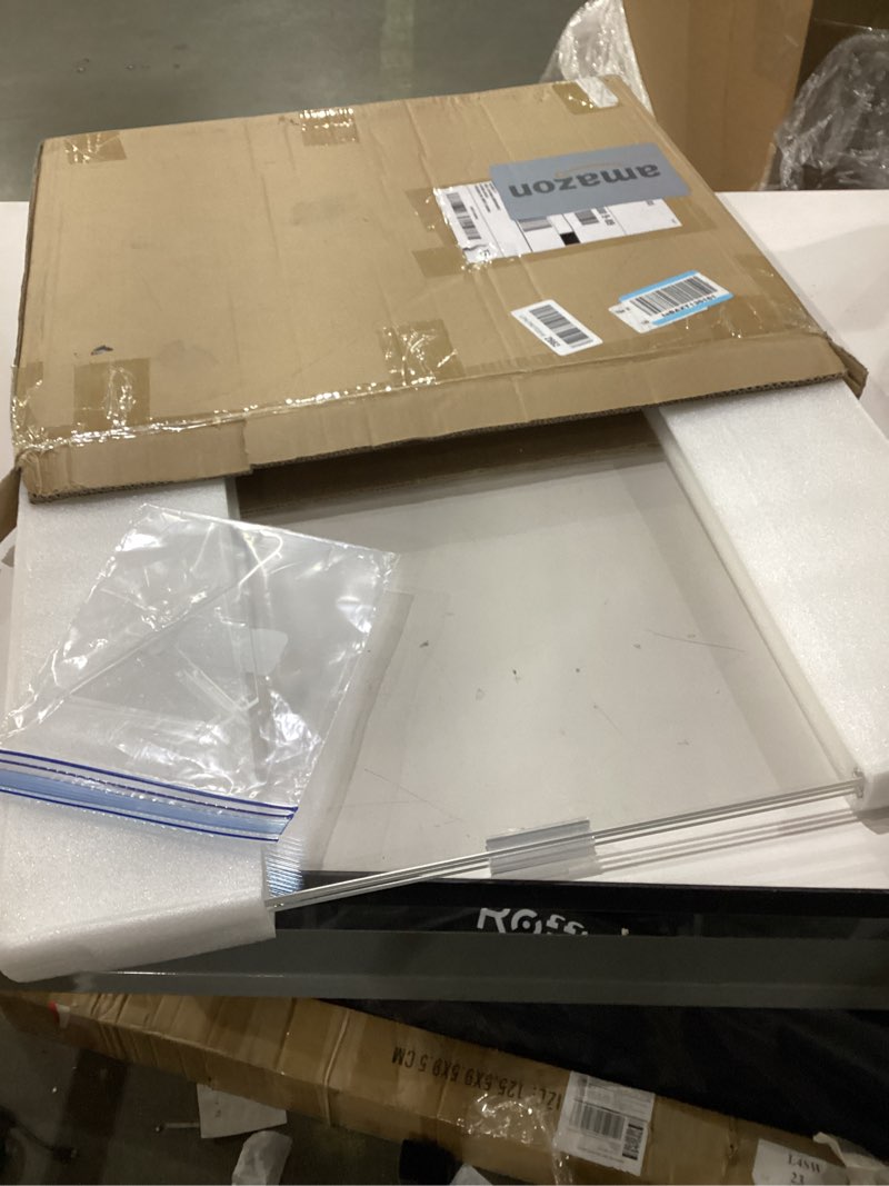 Condition photo showing New/Like New for Clear Freestanding Dog Gate for Indoor Use,Pet Gates for Doorways no Drilling,Acrylic Foldable Dog Gate for Stairs with Support Feet (3Panel - 60''W x 23''H)