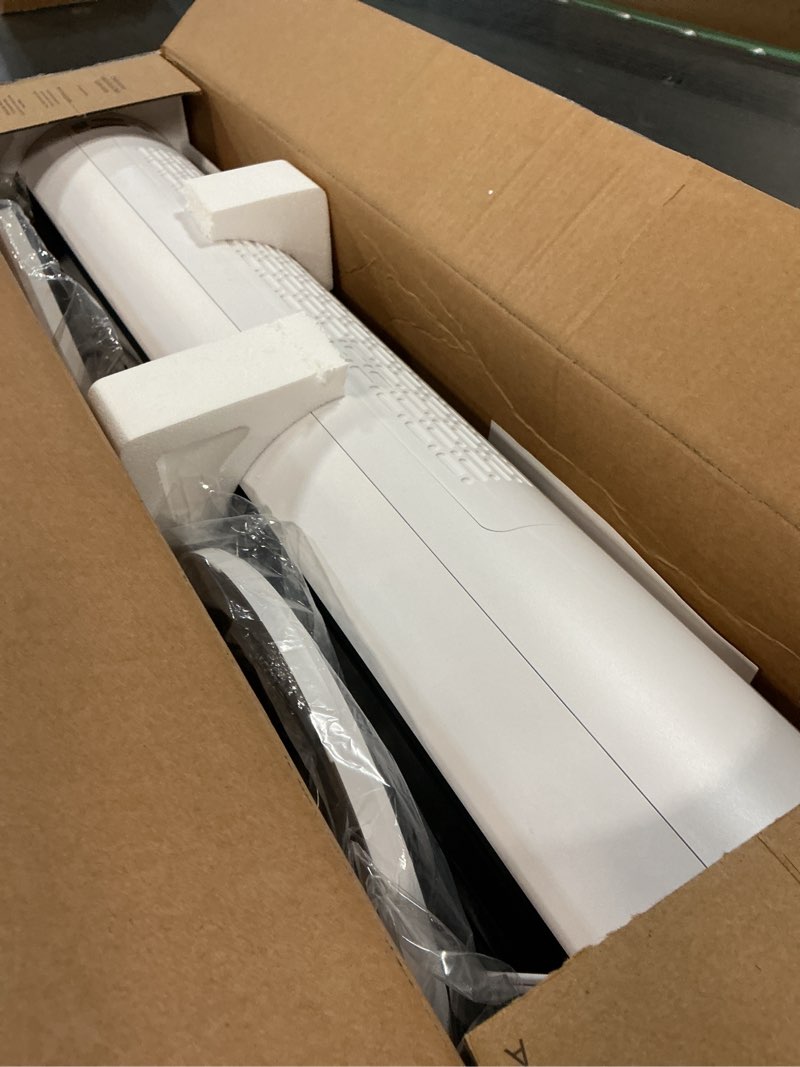 Condition photo showing Good Condition for levoit tower fan for bedroom, 90° oscillating standing fan with 28db quiet for sleep, 25ft/s velocity, 12h timer, 5 speeds 4 modes, remoter, bladeless room fan for home, office, indoor, 36 inch, white white 36 inches