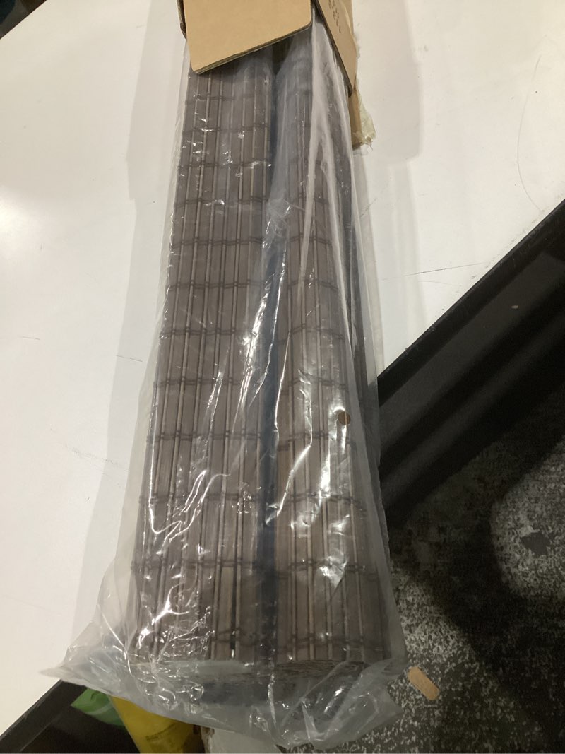 Condition photo showing New/Like New for lazblinds no-drill cordless roman shade - light filtering natural wood, easy install bamboo blind for windows 45" w x 64" h, malay walnut malay walnut 45"w x 64"h