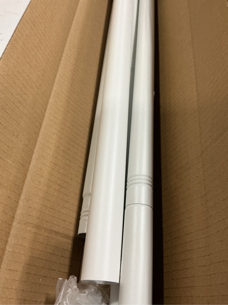 Condition photo showing Good Condition for allzone tension curtain rod for window, 83-123 inches, heavy duty curtain rods no drilling, non-slip bathroom shower tension rod, renter friendly, adjustable, spring loaded, extra long, white white 83-123 inches