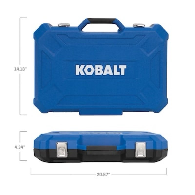 Kobalt 170 -Piece Standard (SAE) and Metric Mechanics Tool Set with Hard Case(doesn’t open)