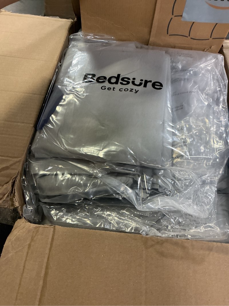 Condition photo showing Good Condition for Bedsure Queen Comforter Set Grey - Bed in a Bag Queen Size Bedding 7 Pieces, GentleSoft™ Pintuck Bed Set Gift for Family, Pinch Pleat All Season Comforter with Sheets, Pillowcases & Shams Queen 01 - Grey